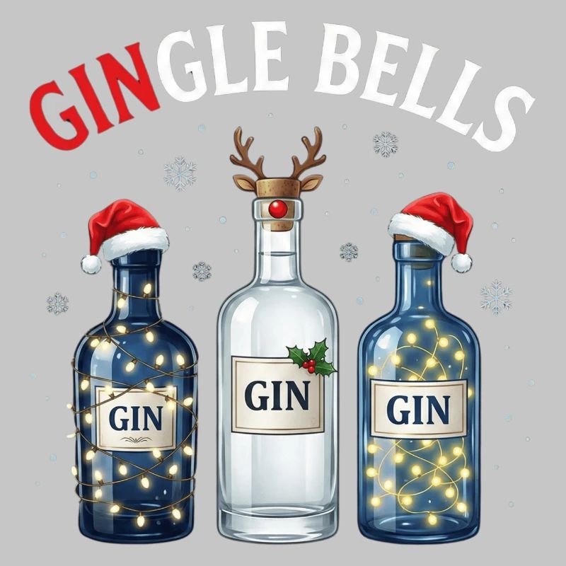 Gingle Bells Drôle de Gin Bottles de Noël Jeu de mots