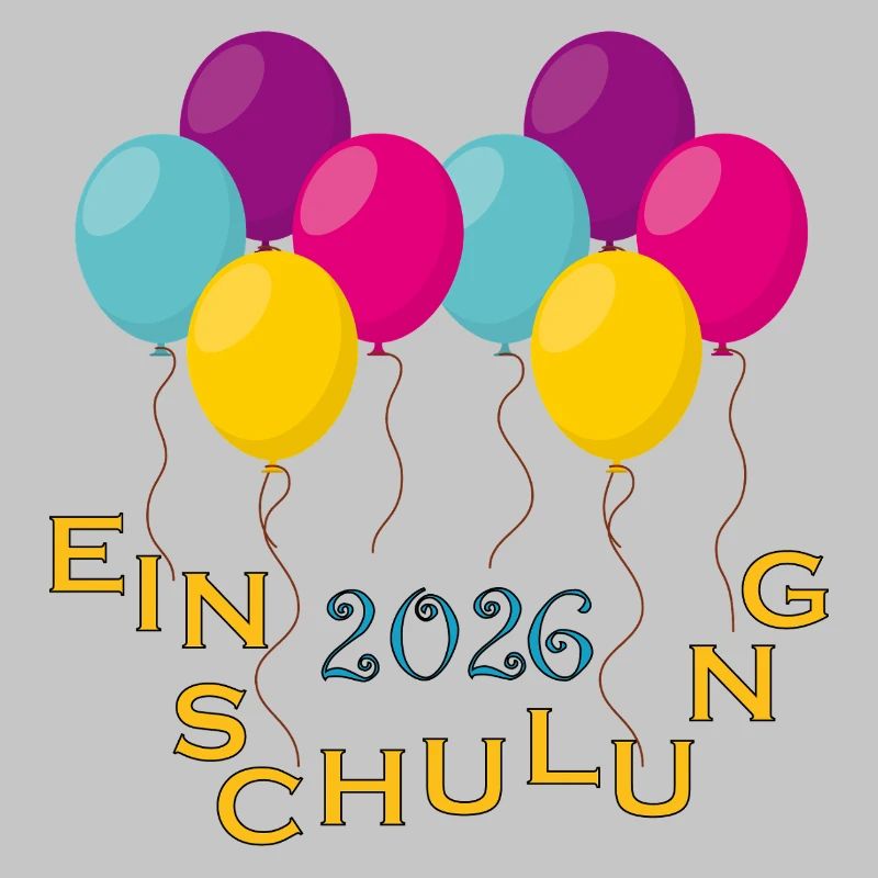 Bunte Ballons Einschulung