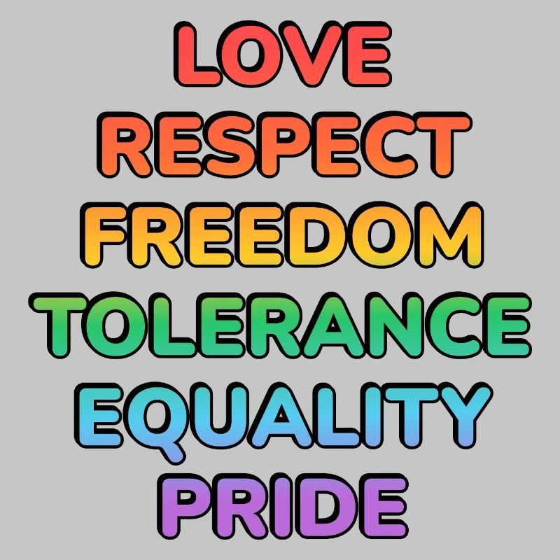 Pride Values Regenbogentext