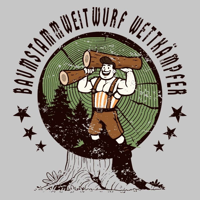 Tree trunk throwing competitors