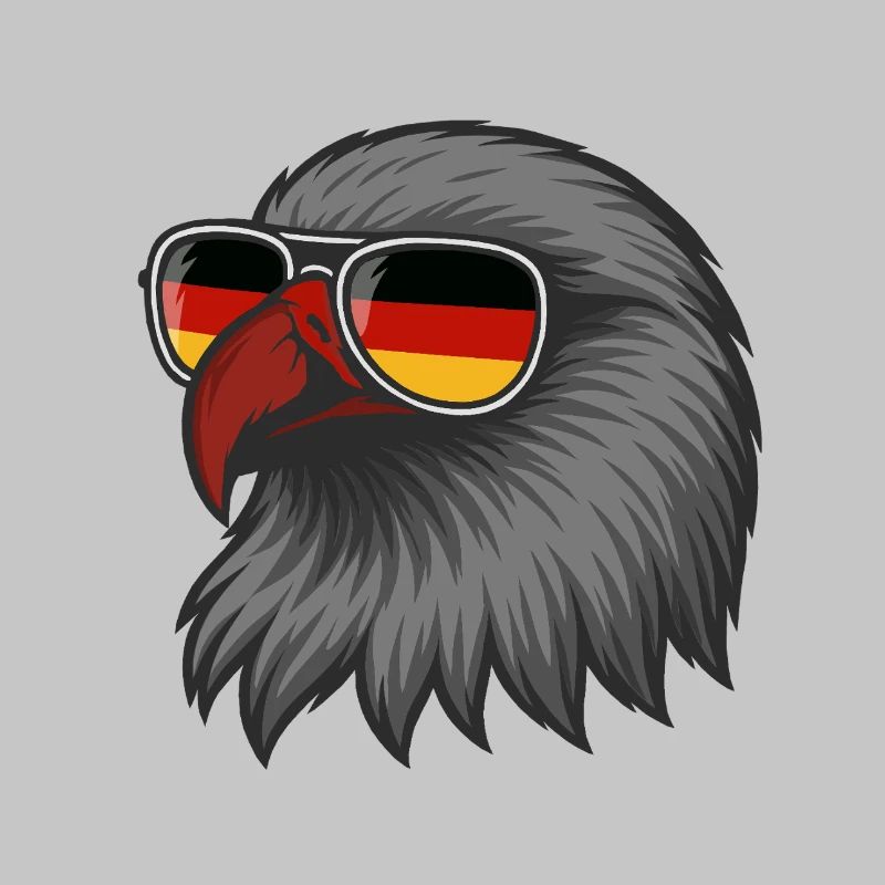 German Eagle with flag in DE glasses