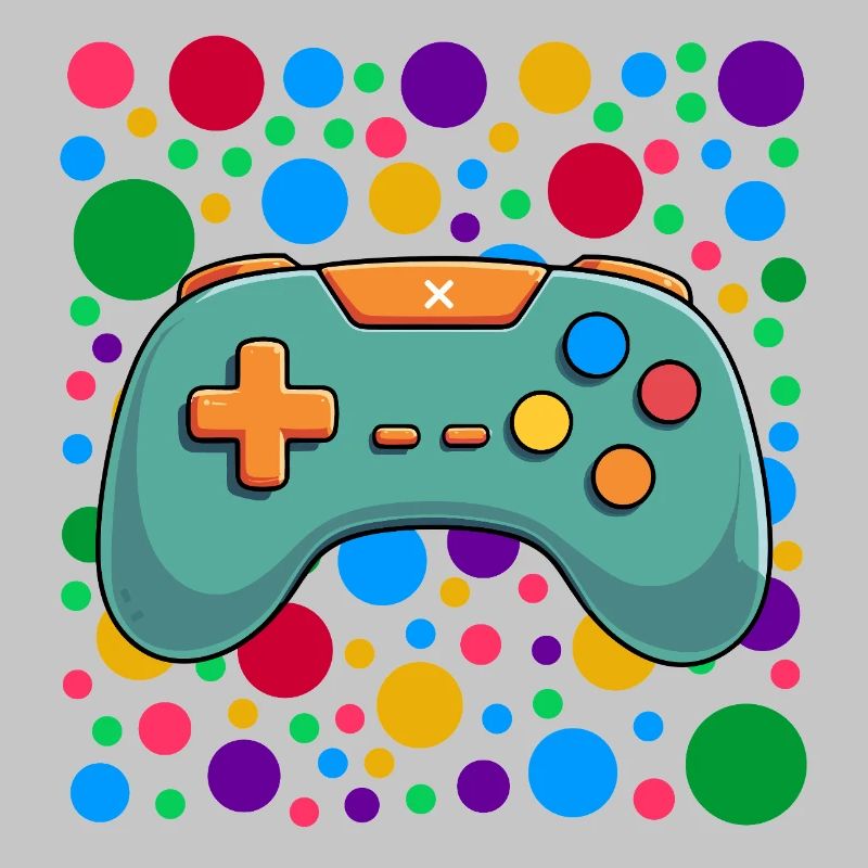 Colourful Gaming Controller Spotty Dotted Gaming