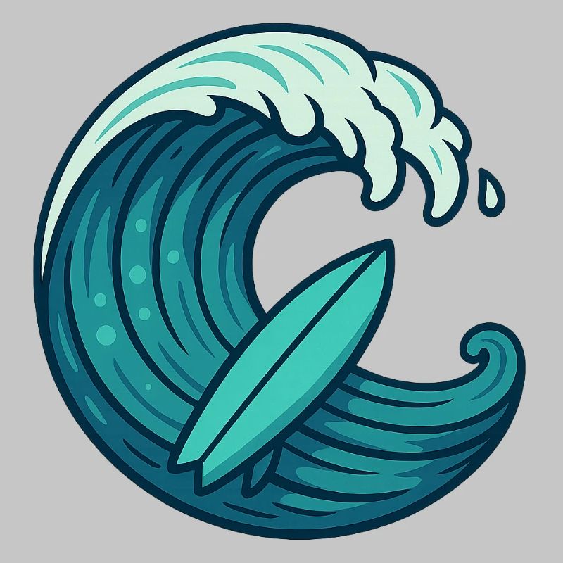 Surf Wave - Conception de planche de surf rétro