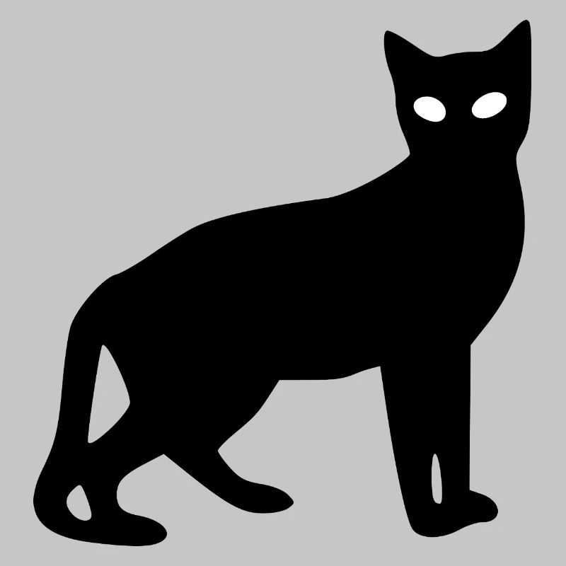 Black Cat Silhouette Gift Cat Lover