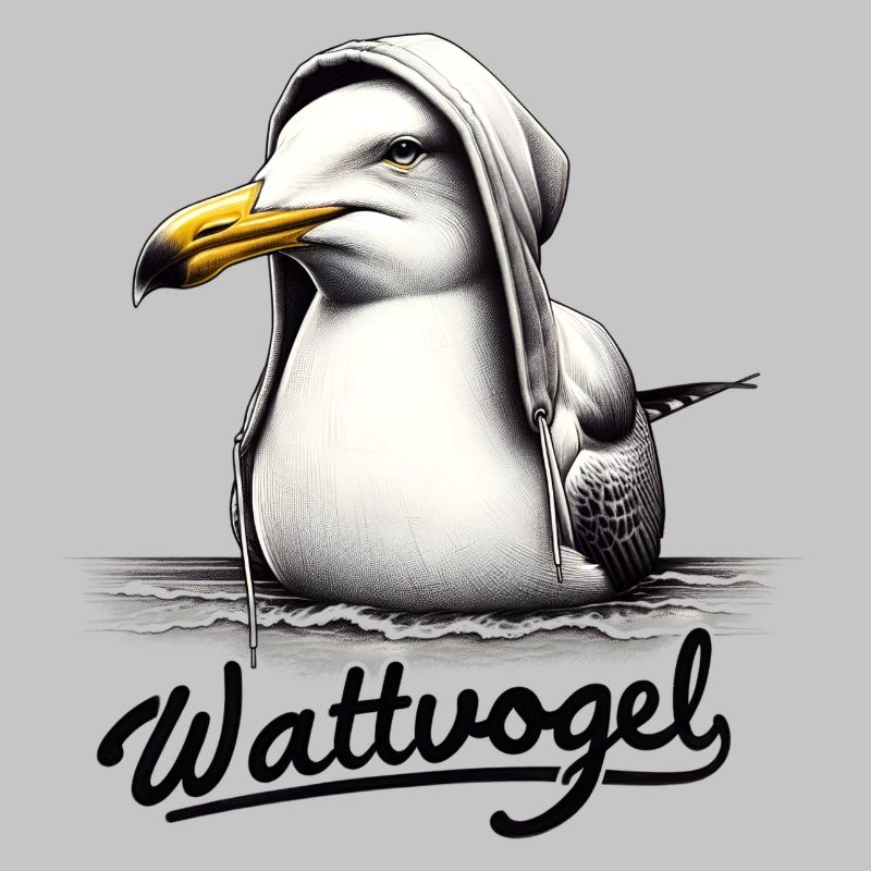 Wattvogel Coole Möwe mit Kapuze