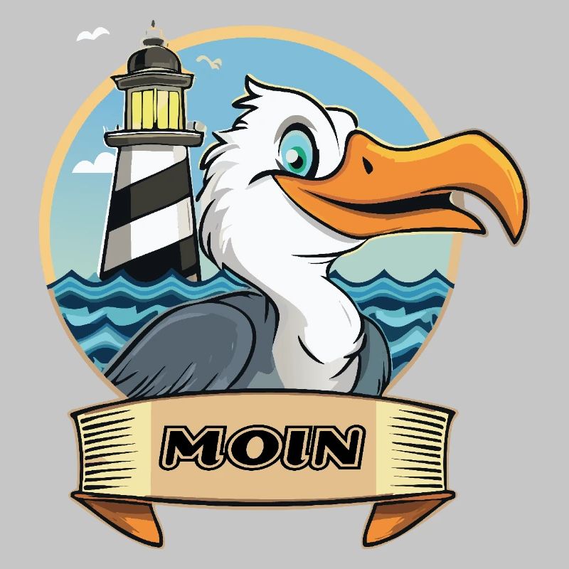 Moin -Möve with lighthouse