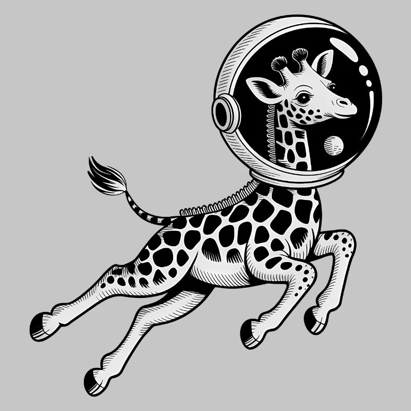 Giraffe in Space - Cool Astonomy Logo