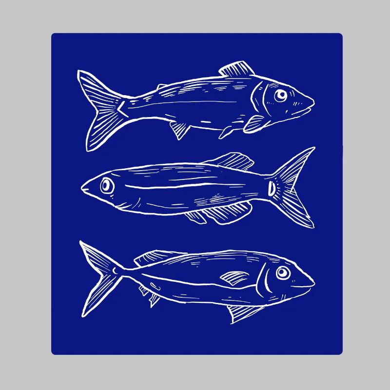 Dark blue fish pattern illustration