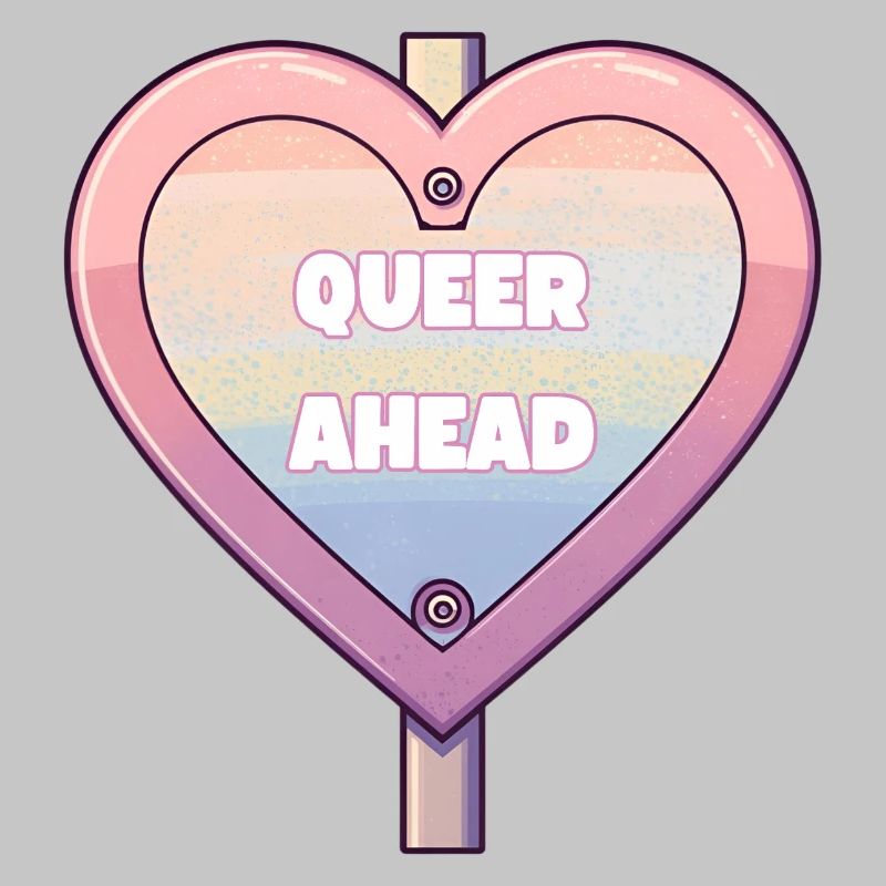 Queer Ahead – Regenbogen Herz Design