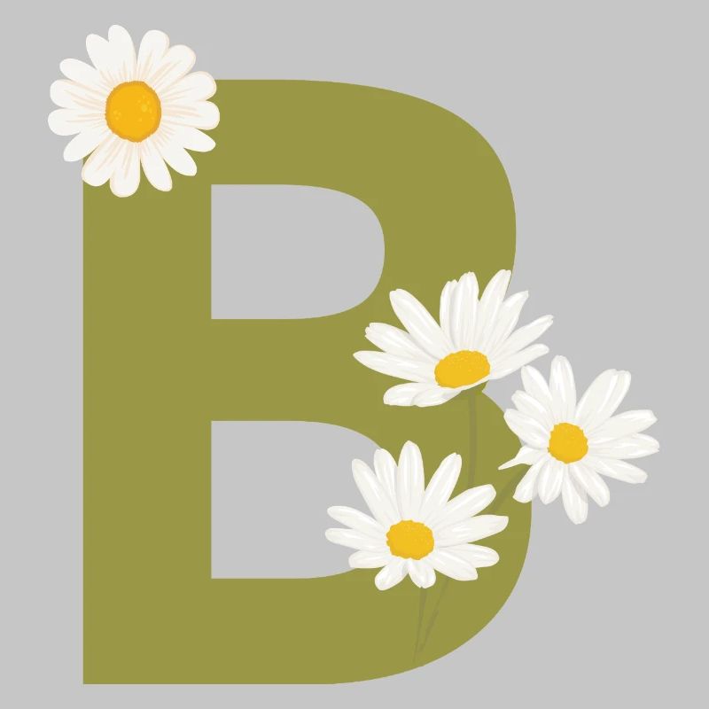 Buchstabe b grüne Gänseblümchen