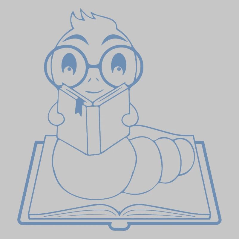 Minimalist Bookworm Nerd Silhouette