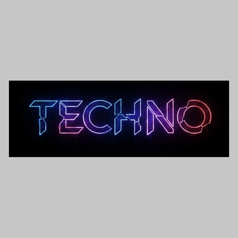 Texte de bug techno néon