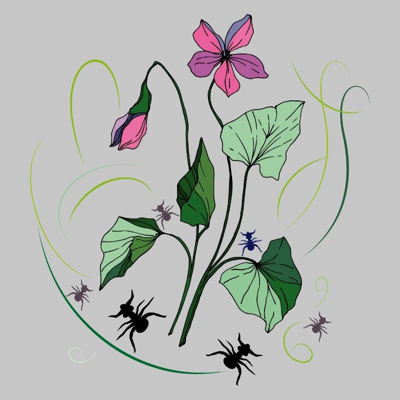 Blume mit Ameisen