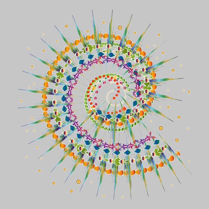 Shell shape snail in bright summer colors