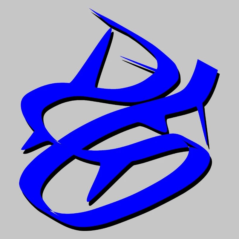 Dynamisches blaues Graffiti-Design