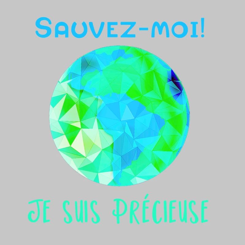 Geometric Globe Blue Green Save me!