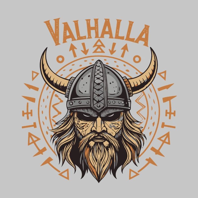 Mächtiger Wikinger mit Walhalla-Helm
