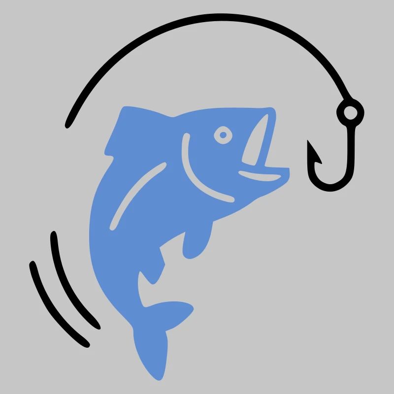 Fishing fish on hook logo