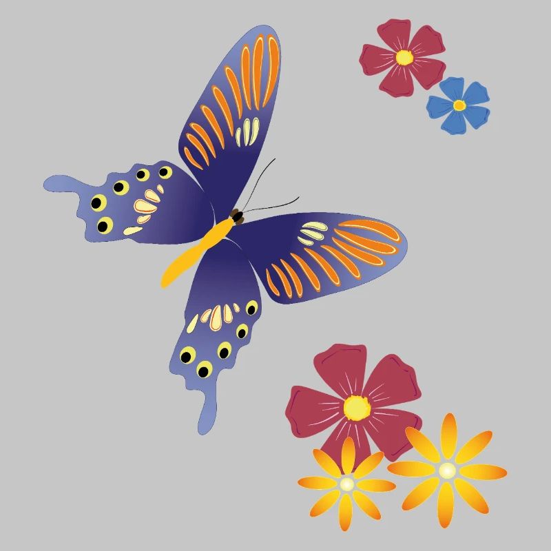 Papillon avec des fleurs