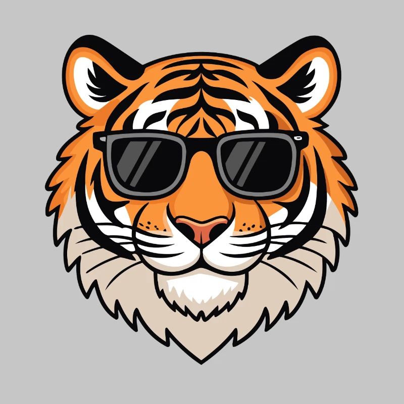 Lässiger Tiger mit dunkler Brille