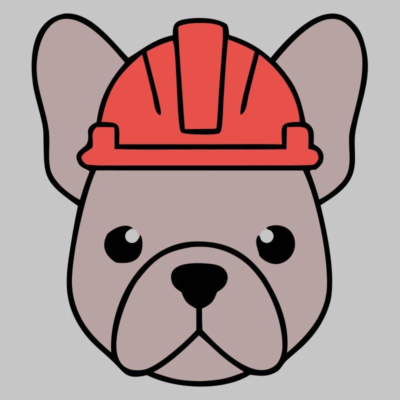 Frenchie Construction Worker Helmet Head
