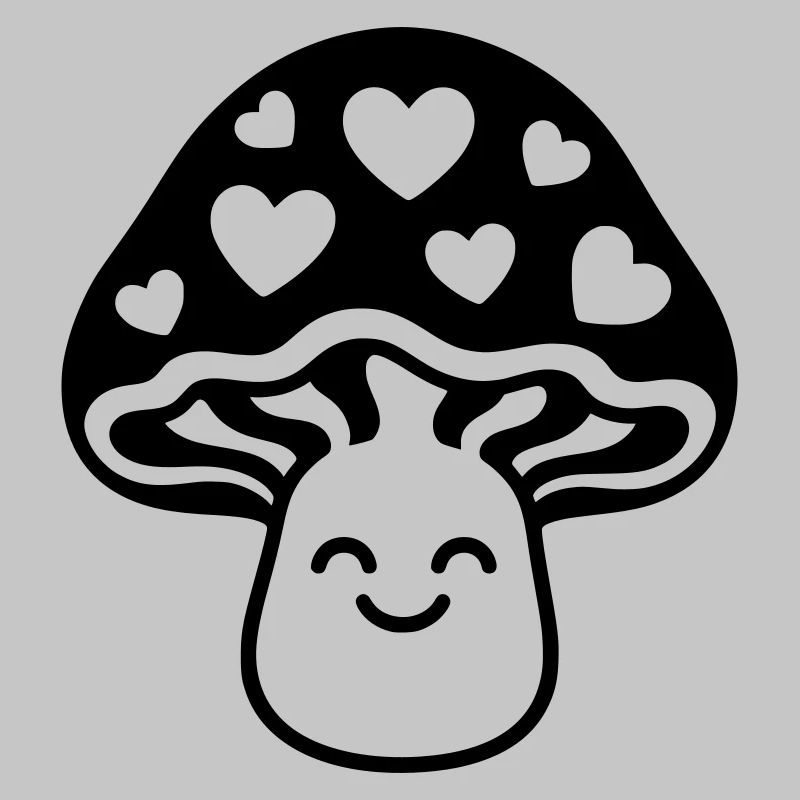 Champignon doux avec cœur et visage