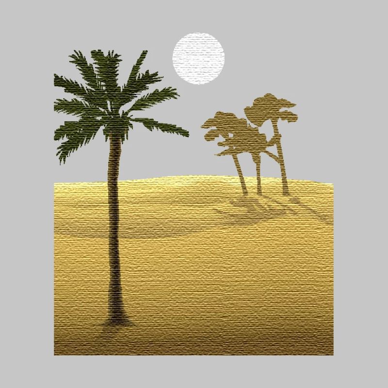 Palm tree in desert | Canvas Structure