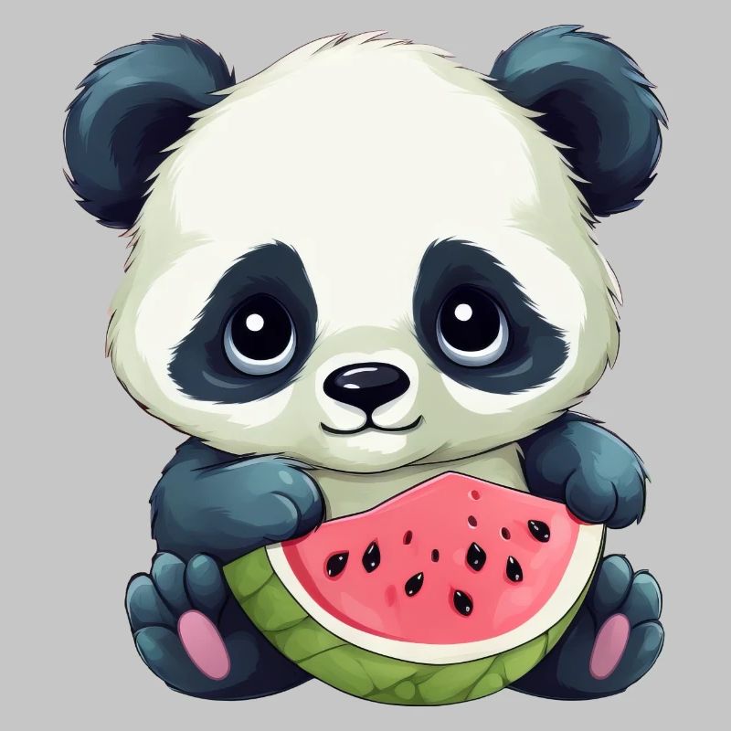 Panda mignon à la pastèque