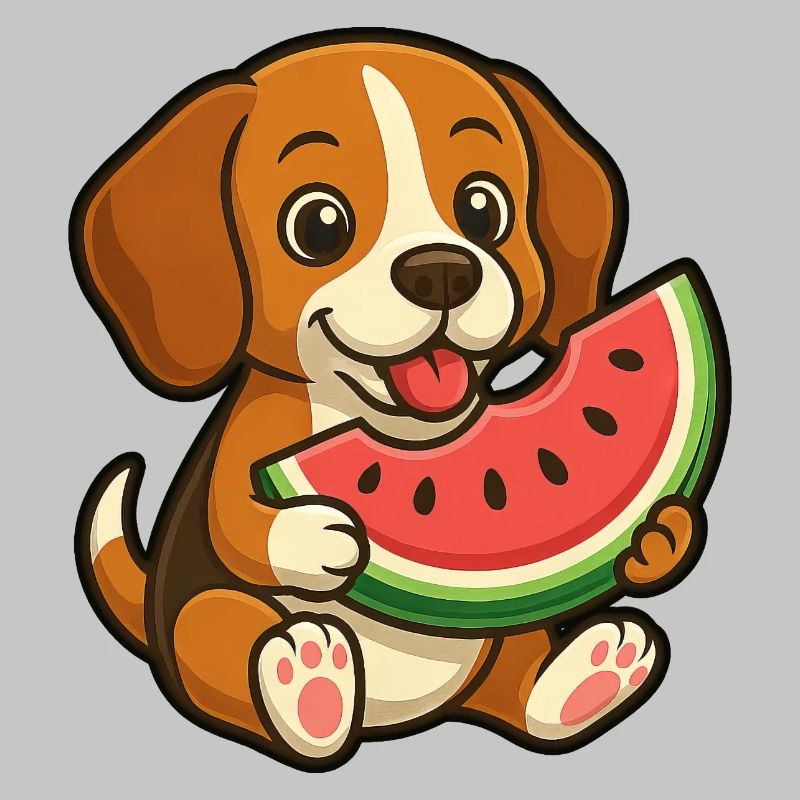 Fröhlicher Beagle Wassermelone Sommerfrucht