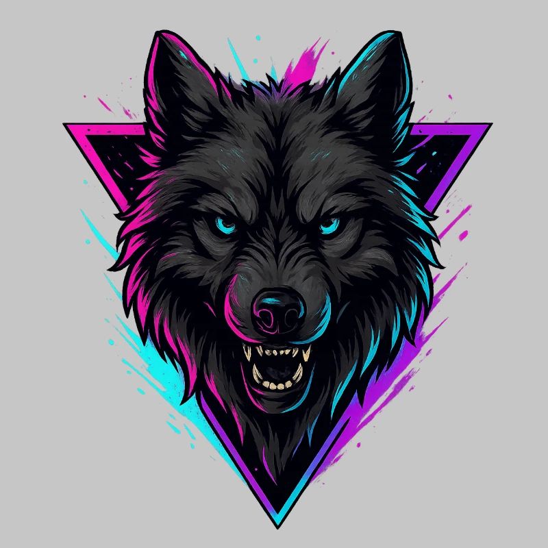 Neon Wolf in Violet Pink Triangle