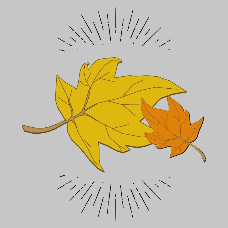 Herbstblatt mit Strahlen