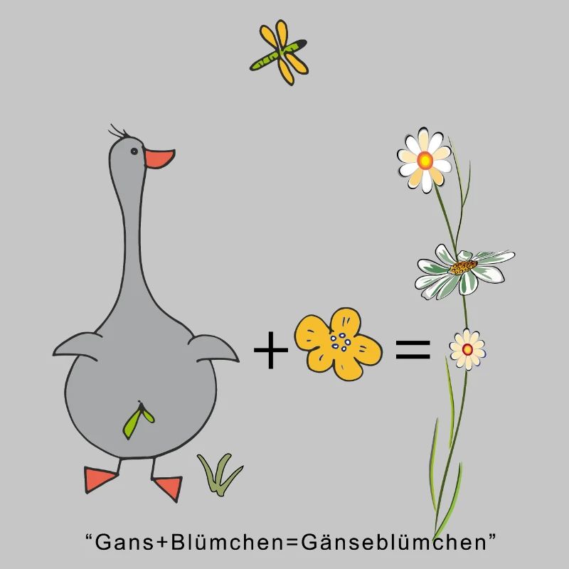 Gans und Blümchen gleich Gänseblümchen
