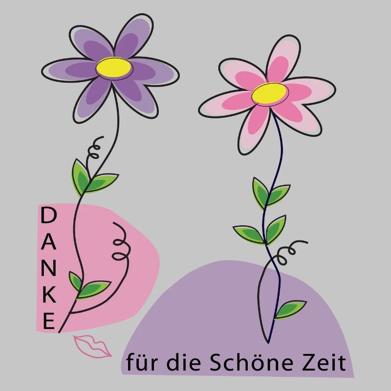 Blumenmotiv mit Dankesbotschaft