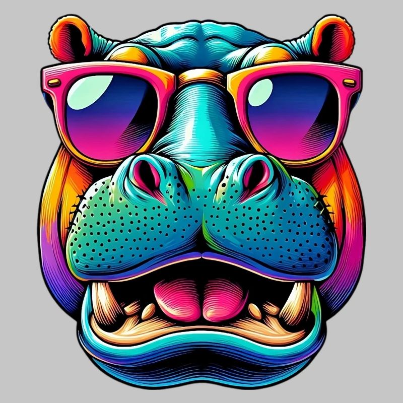 Nilpferd mit Sonnenbrille