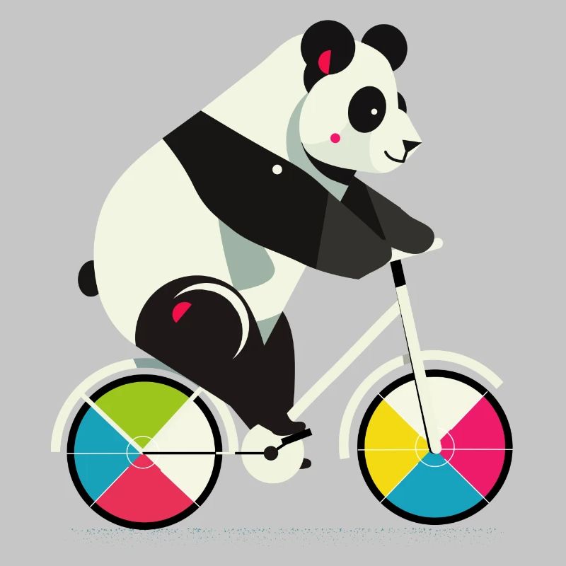 Panda on Bicycle – Funny & Creative Illustration