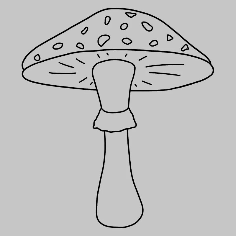 Toadstool black and white