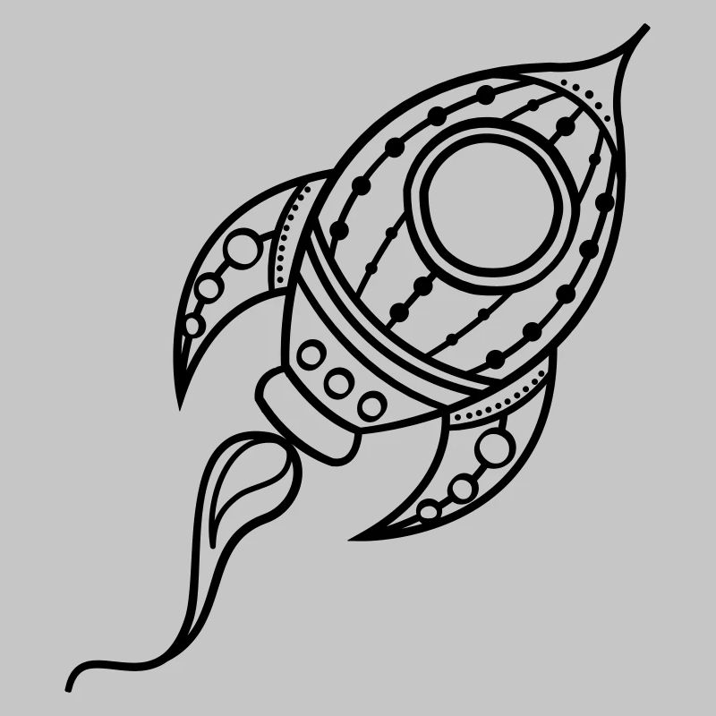 Rakete Schiff Doodle Raumfahrt