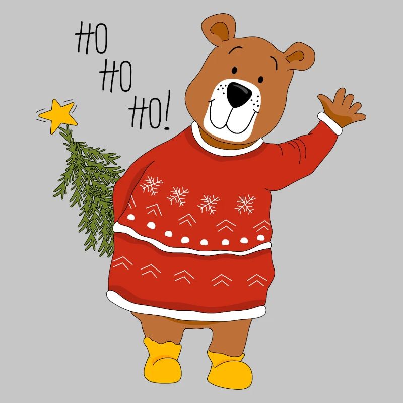 Bär mit Weihnachtsbaum