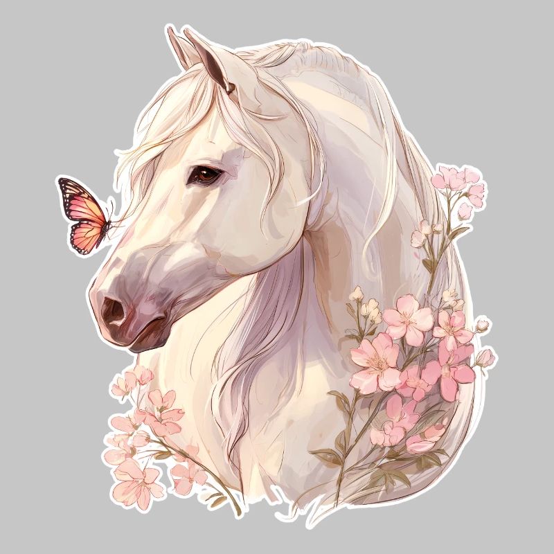 Cheval avec papillon