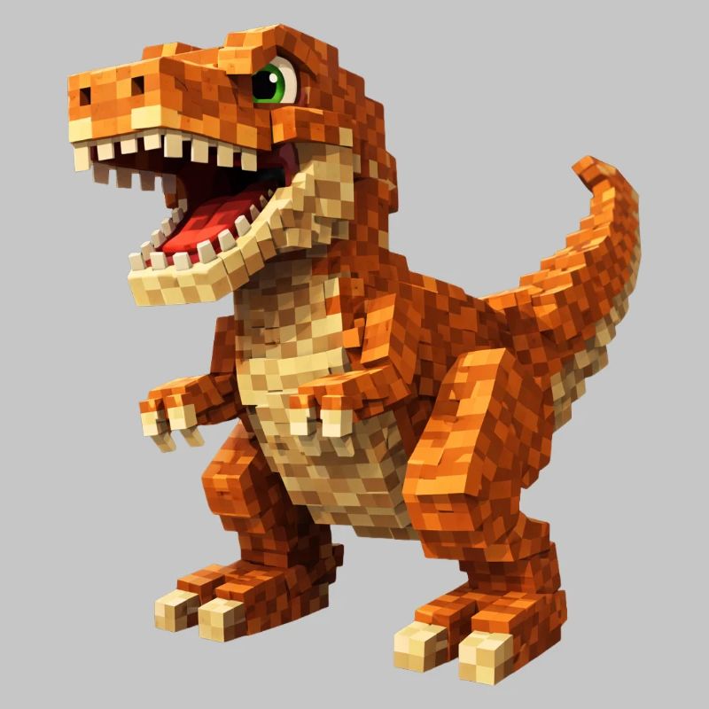 Oranger Pixel-T-Rex