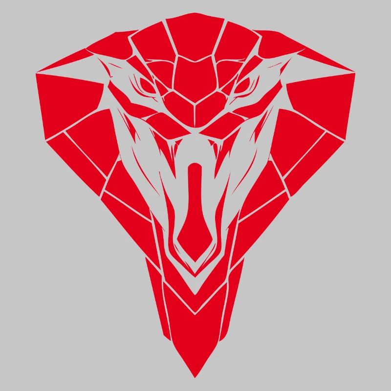 Red Geometric Snake Head