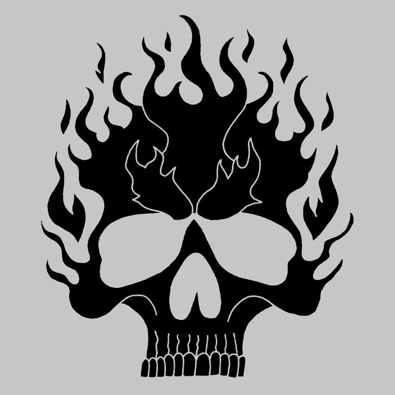 Schwarzer flammender Schädel