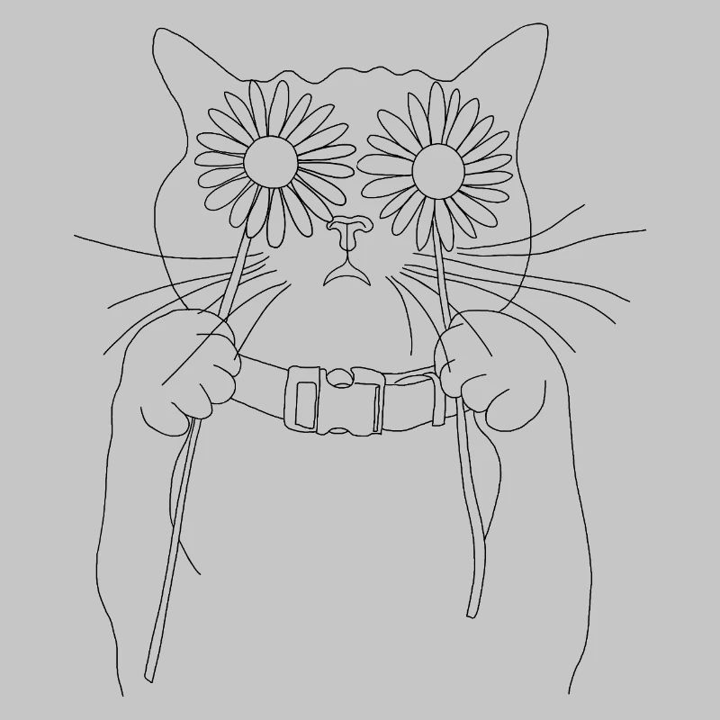 Katze mit Gänseblümchen