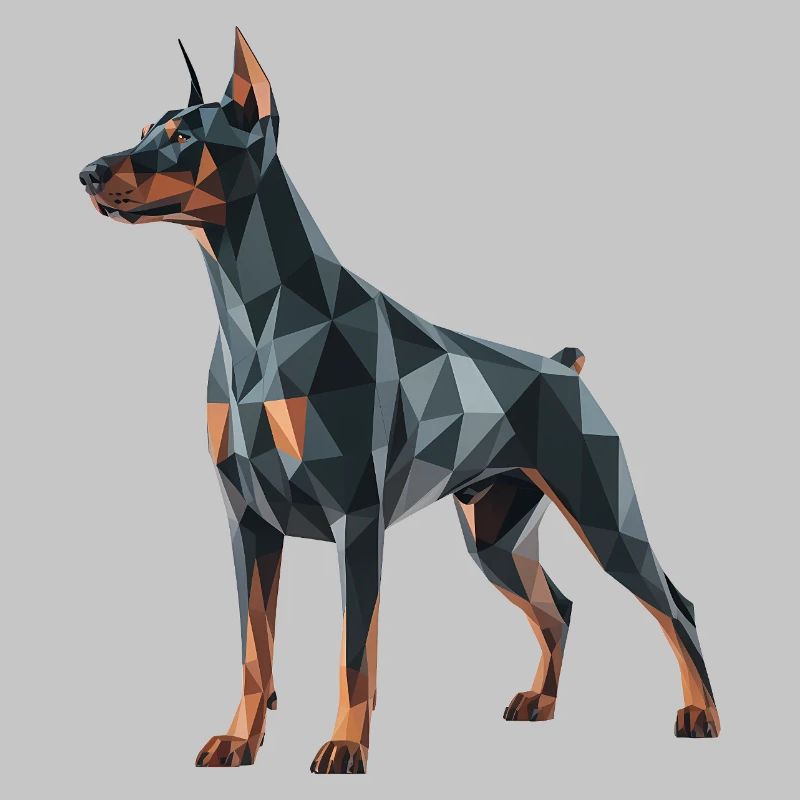 Doberman - Cool Low Poly  Logo
