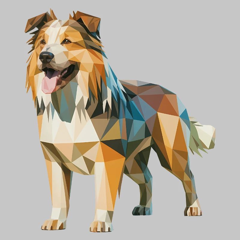 Australian Shepherd - Cool Low Poly  Logo