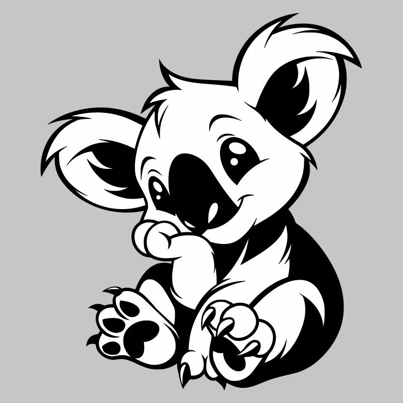 Süßer Koala sitzt verspielt