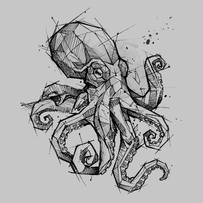 Octopus Geometric - Modern Sketch Design