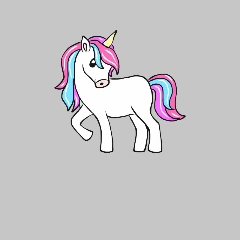 Licorne pastel à queue colorée