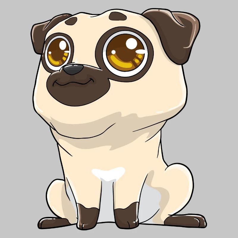 Cute pug with big eyes