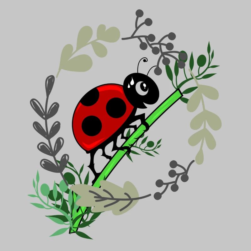 Ladybug botany comic style